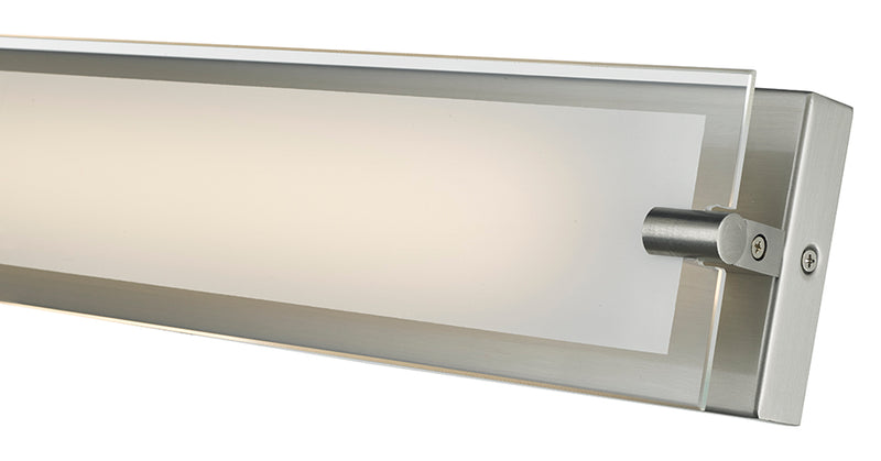 Abra Lighting 29" Vanity MBear Edged Frost Glass Panel HI-Out Dim LED 20027WV-BN