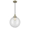 Beacon Mini Pendant shown in the Antique Brass finish with a Clear shade