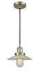 Innovations Lighting Halophane 1-100 watt 10 inch Antique Brass Mini Pendant with Halophane glass 201CABG2