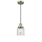 Bell Mini Pendant shown in the Antique Brass finish with a Clear shade