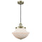 Oxford Mini Pendant shown in the Antique Brass finish with a Matte White shade