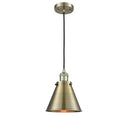 Appalachian Mini Pendant shown in the Antique Brass finish with a Antique Brass shade