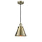 Appalachian Mini Pendant shown in the Antique Brass finish with a Antique Brass shade