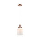 Canton Mini Pendant shown in the Antique Copper finish with a Matte White shade