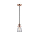 Canton Mini Pendant shown in the Antique Copper finish with a Clear shade