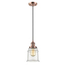 Canton Mini Pendant shown in the Antique Copper finish with a Clear shade