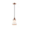 Bellmont Mini Pendant shown in the Antique Copper finish with a Matte White shade