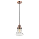 Bellmont Mini Pendant shown in the Antique Copper finish with a Clear shade