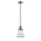 Bellmont Mini Pendant shown in the Antique Copper finish with a Clear shade