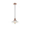 Halophane Mini Pendant shown in the Antique Copper finish with a Matte White Halophane shade