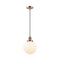 Beacon Mini Pendant shown in the Antique Copper finish with a Matte White shade