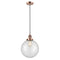 Beacon Mini Pendant shown in the Antique Copper finish with a Clear shade