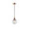 Beacon Mini Pendant shown in the Antique Copper finish with a Clear shade