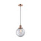 Beacon Mini Pendant shown in the Antique Copper finish with a Clear shade