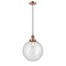 Beacon Mini Pendant shown in the Antique Copper finish with a Seedy shade