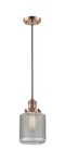 Innovations Lighting Stanton 1-100 watt 6 inch Antique Copper Mini Pendant with Vintage Wire Mesh glass 201CACG262