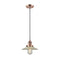 Halophane Mini Pendant shown in the Antique Copper finish with a Clear Halophane shade