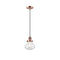 Olean Mini Pendant shown in the Antique Copper finish with a Seedy shade