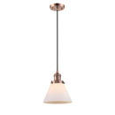 Cone Mini Pendant shown in the Antique Copper finish with a Matte White shade