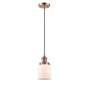 Bell Mini Pendant shown in the Antique Copper finish with a Matte White shade