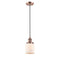 Bell Mini Pendant shown in the Antique Copper finish with a Matte White shade