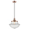 Oxford Mini Pendant shown in the Antique Copper finish with a Clear shade