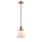 Cone Mini Pendant shown in the Antique Copper finish with a Matte White shade