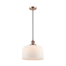 Bell Mini Pendant shown in the Antique Copper finish with a Matte White shade