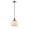 Bell Mini Pendant shown in the Antique Copper finish with a Matte White shade