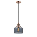 Bell Mini Pendant shown in the Antique Copper finish with a Plated Smoke shade