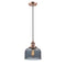 Bell Mini Pendant shown in the Antique Copper finish with a Plated Smoke shade