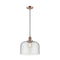 Bell Mini Pendant shown in the Antique Copper finish with a Seedy shade