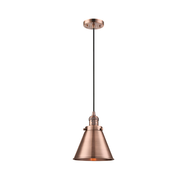 Appalachian Mini Pendant shown in the Antique Copper finish with a Antique Copper shade