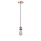 Bare Bulb Mini Pendant shown in the Antique Copper finish