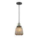 Chatham Mini Pendant shown in the Black Antique Brass finish with a Mercury shade