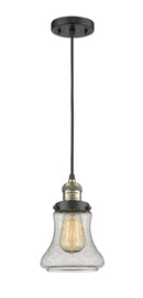 Innovations Lighting Bellmont 1-100 watt 6.5 inch Black Antique Brass Mini Pendant with Seedy glass 201CBABG194