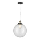 Beacon Mini Pendant shown in the Black Antique Brass finish with a Clear shade