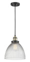 Innovations Lighting Seneca Falls 1-100 watt 9.5 inch Black Antique Brass Pendant with Clear glass 201CBABG222