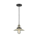 Halophane Mini Pendant shown in the Black Antique Brass finish with a Clear Halophane shade