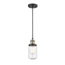 Dover Mini Pendant shown in the Black Antique Brass finish with a Seedy shade