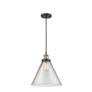 Cone Mini Pendant shown in the Black Antique Brass finish with a Clear shade