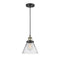 Cone Mini Pendant shown in the Black Antique Brass finish with a Clear shade