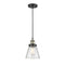 Cone Mini Pendant shown in the Black Antique Brass finish with a Seedy shade