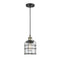 Bell Cage Mini Pendant shown in the Black Antique Brass finish with a Clear shade