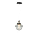 Oxford Mini Pendant shown in the Black Antique Brass finish with a Seedy shade