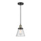 Cone Mini Pendant shown in the Black Antique Brass finish with a Seedy shade