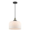 Bell Mini Pendant shown in the Black Antique Brass finish with a Matte White shade