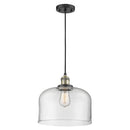 Bell Mini Pendant shown in the Black Antique Brass finish with a Clear shade