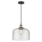 Bell Mini Pendant shown in the Black Antique Brass finish with a Seedy shade