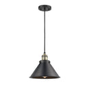 Briarcliff Mini Pendant shown in the Black Antique Brass finish with a Matte Black shade